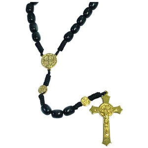 St. Benedict Wood Bead Rosary