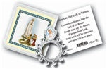 OUR LADY OF FATIMA ROSARY RING AND PRAYER CARD