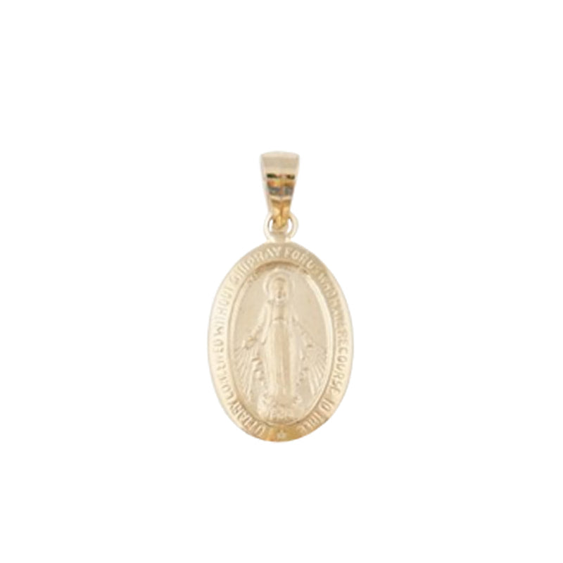 Small Oval Miraculous Medal in 14 Kt Gold