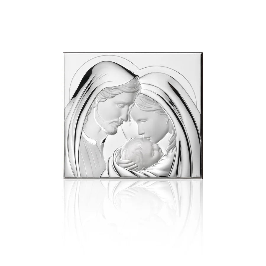 Silver Plated Holy Family Plaque