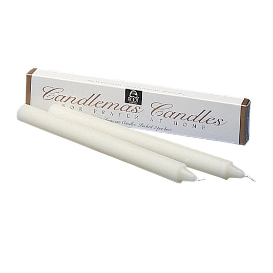 51% Beeswax, 9-1/2" Candlemas Candles [PAIR OF 2]