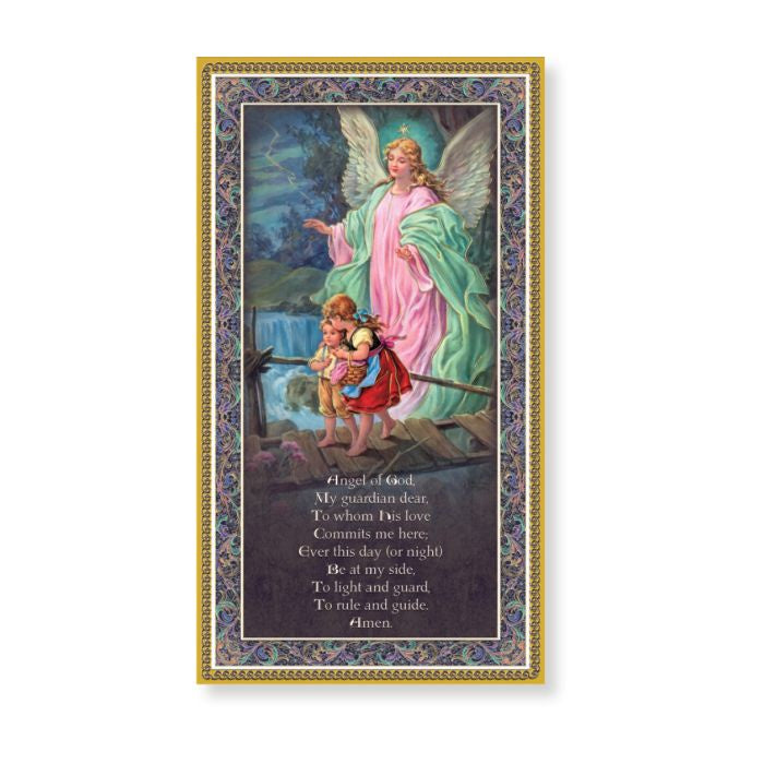 Guardian Angel Crossing Bridge Wall Plaque With Prayer