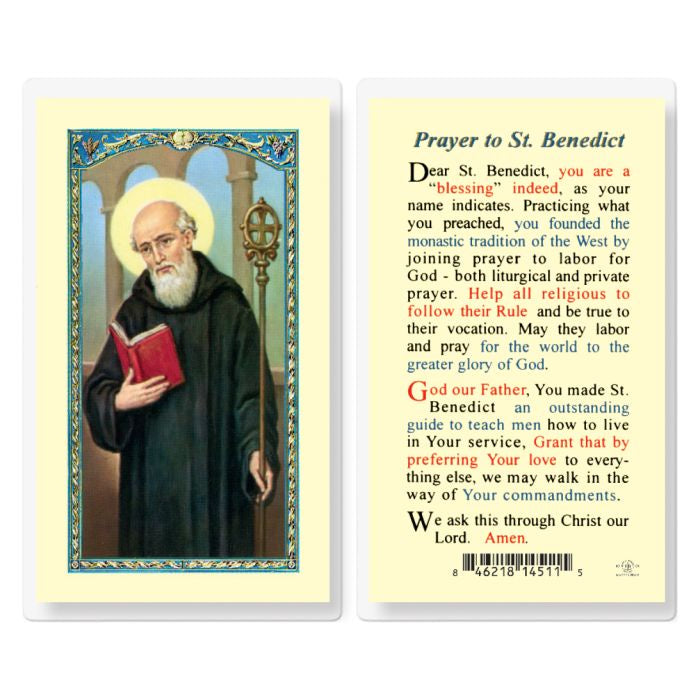 Prayer to St. Benedict Holy Card