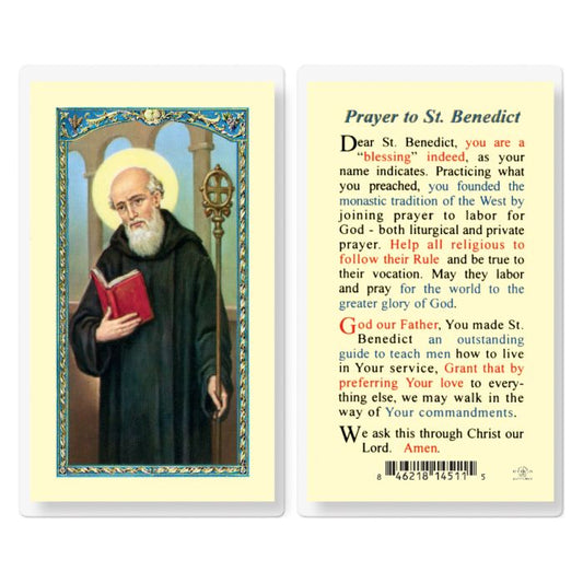 Prayer to St. Benedict Holy Card