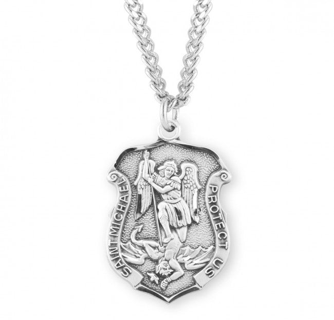 St. Michael Shield, Sterling Silver Medal - S1612