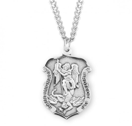 St. Michael Shield, Sterling Silver Medal - S1612