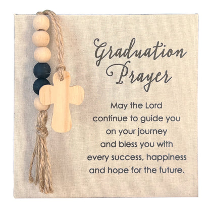 Graduation Prayer Fabric Plaque - 6"