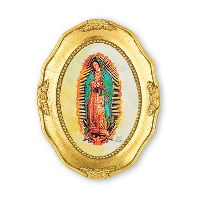 Our Lady of Guadalupe Print in Oval Gold Frame – St. Anthony's Catholic ...