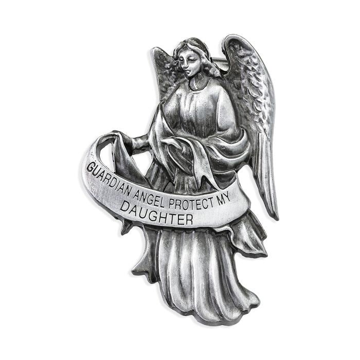 Guardian Angel protect my daughter visor clip in silver