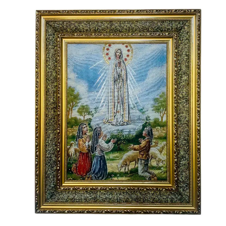 Lady of Fatima Double Padded Framed Image - 21"