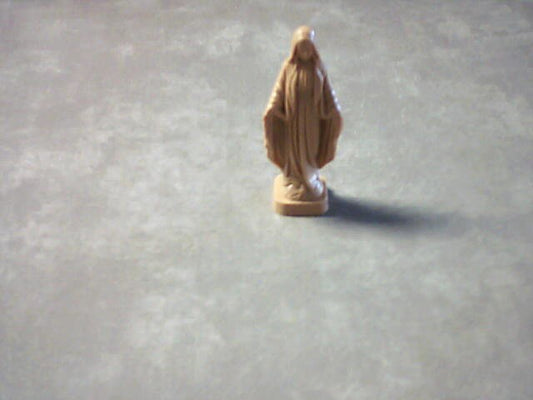 2 1/2 inch Our Lady of Grace plastic statue - Tan color