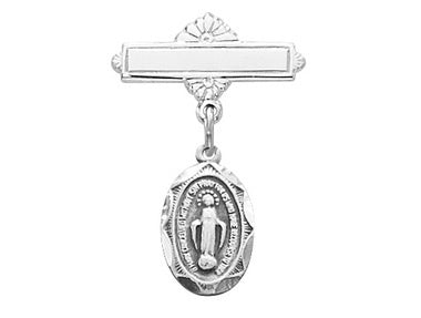 Miraculous Medal Baby Pin