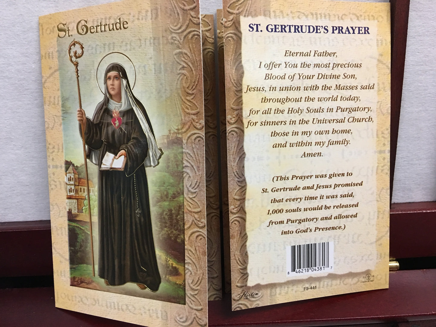 Biography of St. Gertrude Prayer Folder