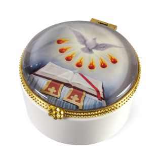 The Sacred Hearts of Jesus and Mary Porcelain Rosary Box