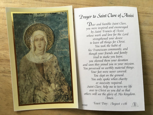 St. Clare of Assisi - Holy Card (Limited)