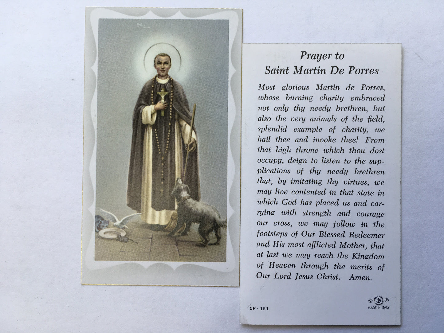 St. Martin de Porres - Holy Card