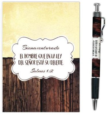 Bienaventurado, libreta + boligrafo (Salmos 1:2)