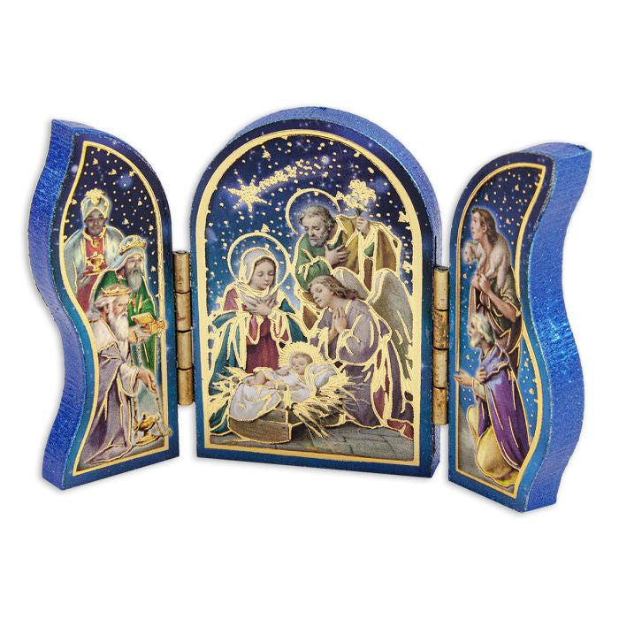 Mini Nativity Scene Triptych with Magnet - 2.5