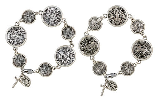 St. Benedict - Coin Bracelet with Prayer Card