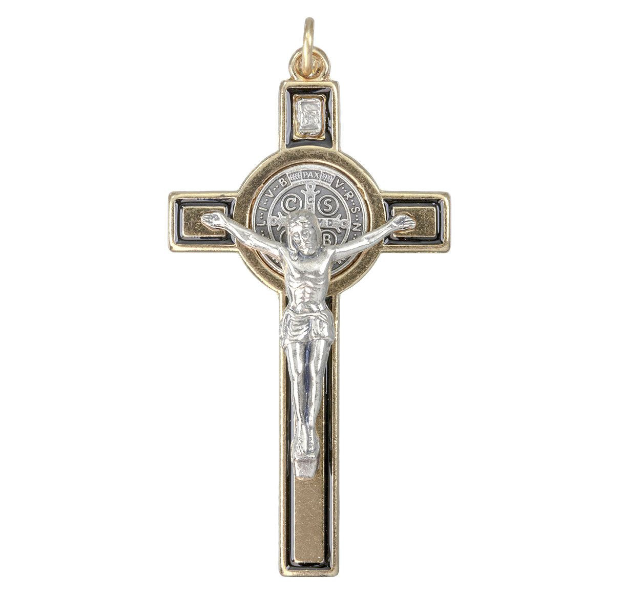 Gold Plated Saint Benedict Crucifix - 3"