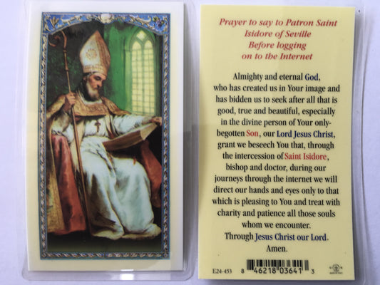 St. Isidore of Seville - “Prayer Before Logging Onto the Internet” - Holy Card