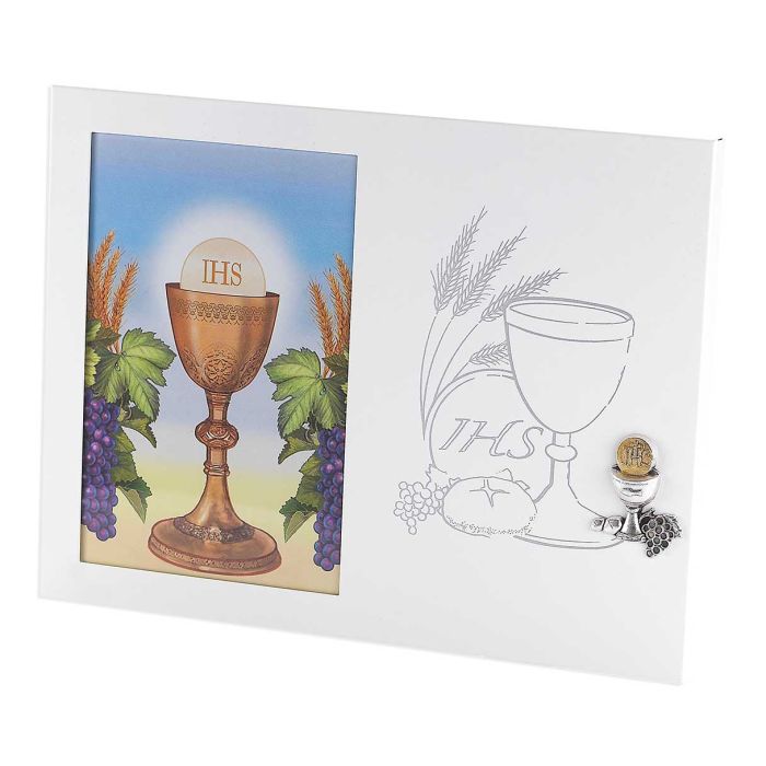 First Communion White Metal Picture Frame