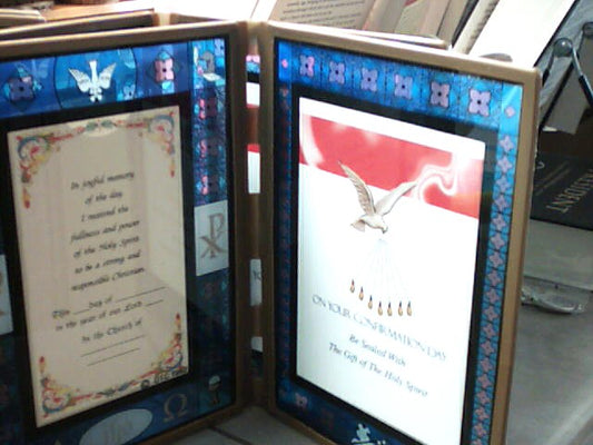 Stained Glass frame  with Confirmation Remembrance