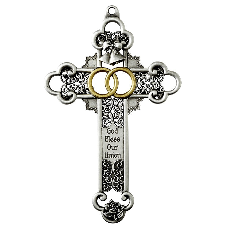 Enamel Cross- Wedding 5"