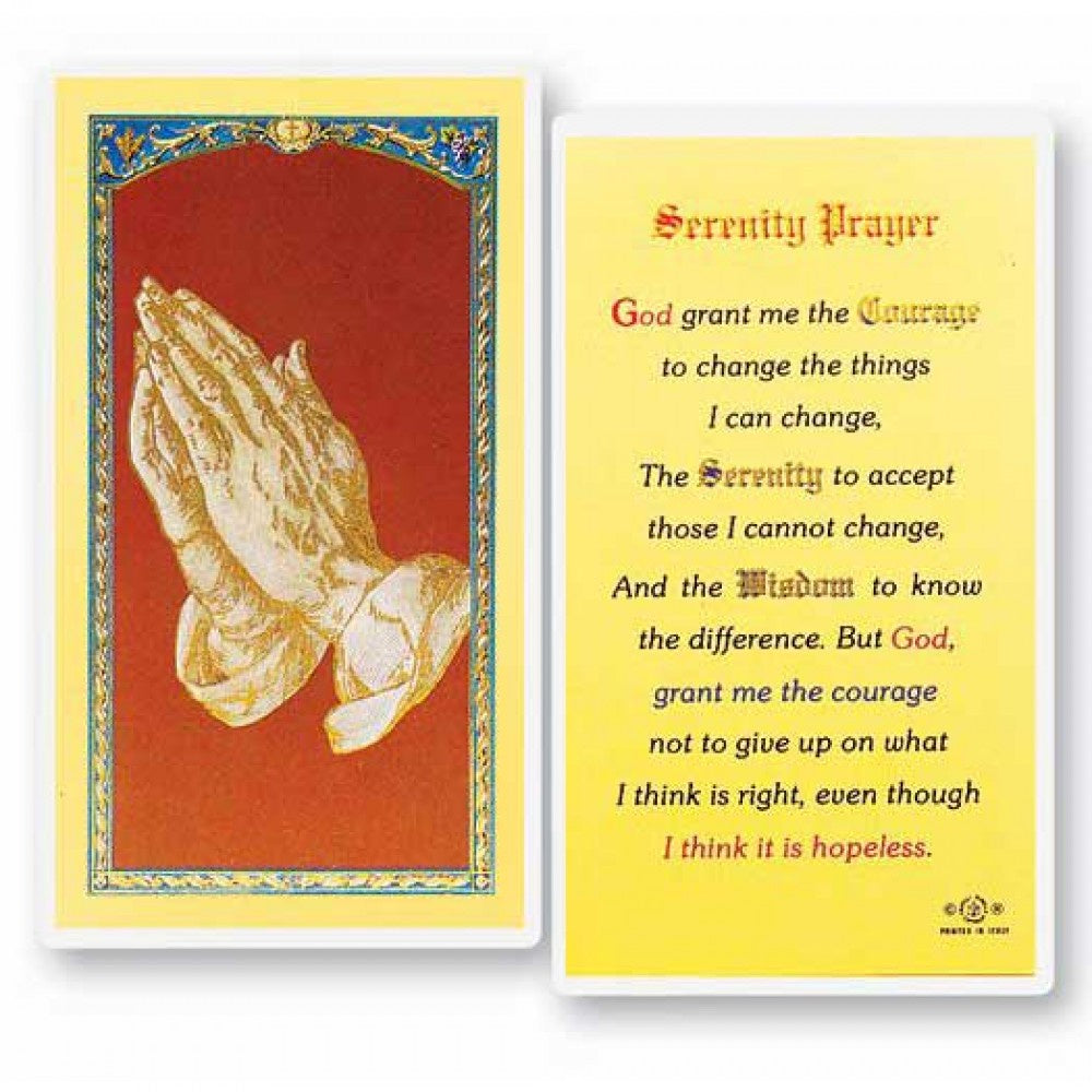 Serenity Prayer Holy Card