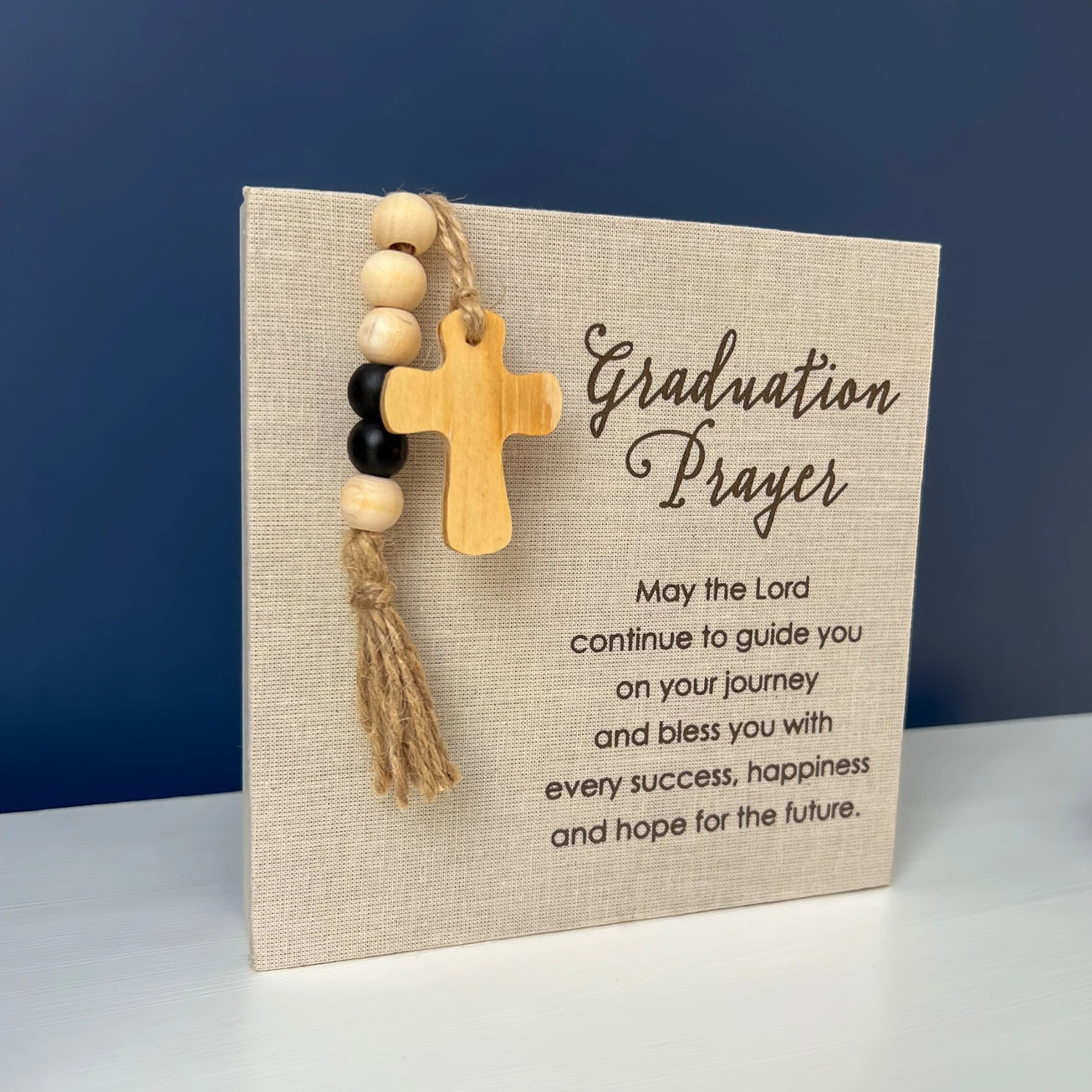 Graduation Prayer Fabric Plaque - 6"