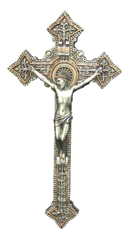 Crucifix with a pewter style corpus and a bronzed cross, Veronese Collection9".