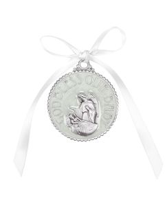 Enameled Guardian Angel - Crib Medal