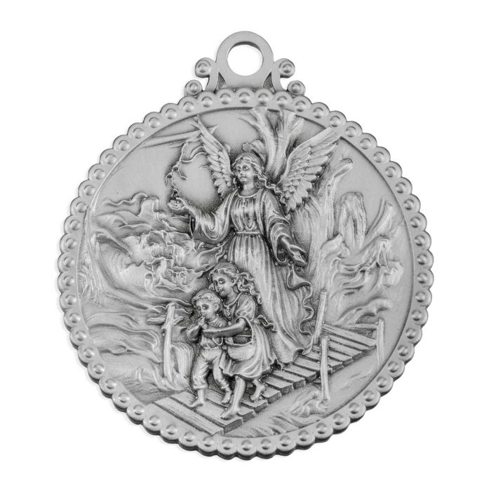 Pewter Guardian Angel Crib Medal