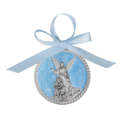 Guardian Angel Enameled Crib Medal - Blue or Pink