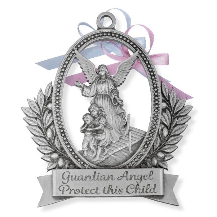 Pewter Guardian Angel Crib Medal