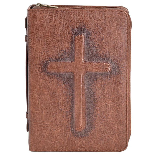 Brown Vintage Cross Bible Case