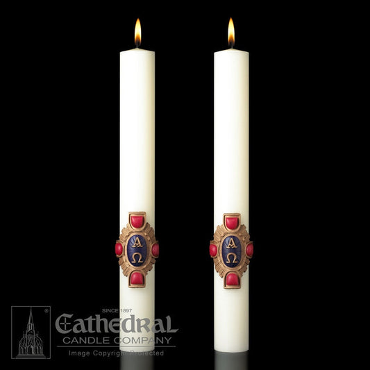 Complementing Side Altar Candles - Christ Victorious