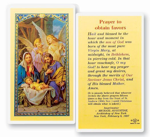 St. Andrew Novena Prayer to Obtain Favors Holy Card