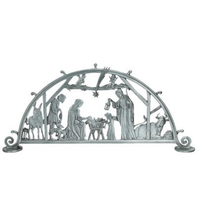 Standing Silver Tone Nativity Scene