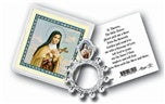 ST.THERESE ROSARY RING AND PRAYER CARD