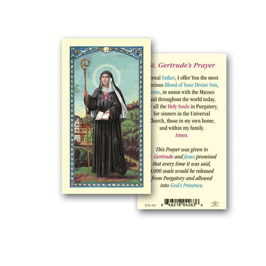 St. Gertrude's Prayer Holy Card - Laminated