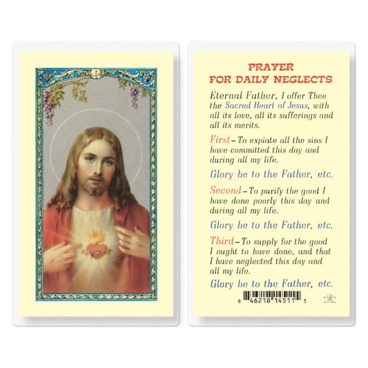 Prayer for Daily Neglects Holy Card