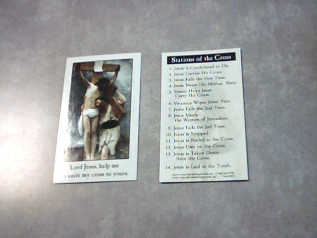 Holy card with the "Stations of the Cross"