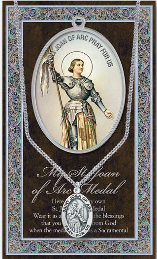 Saint Joan of Arc Pewter Saint Medal with Stainless Steel Chain