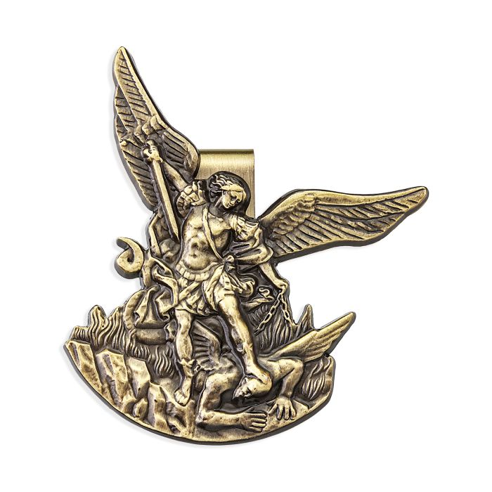 St. Michael Auto Visor Clip Pewter