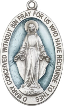 Miraculous Medal Blue Enameled - Keychain