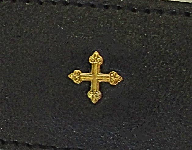Sheepskin Leather Brass Cross Rosary Case