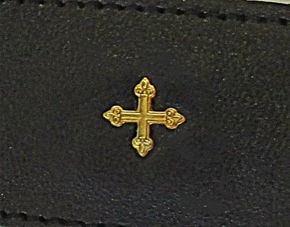 Sheepskin Leather Brass Cross Rosary Case