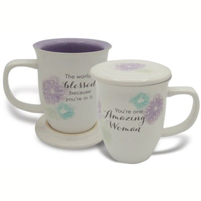 Amazing Woman Floral Mug And Coaster