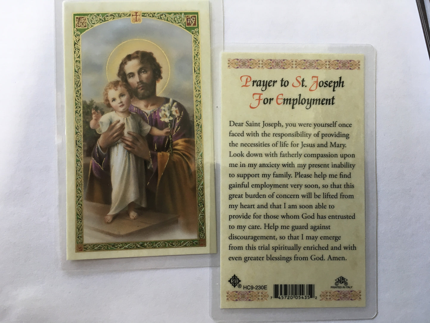 St. Joseph - Employment - Holy Card - SFI